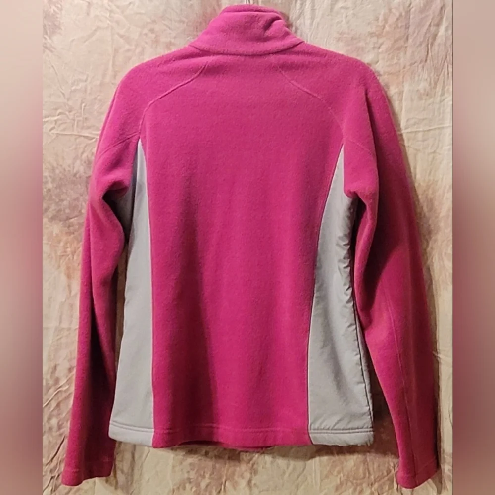 ✨️ Columbia Mill Creek Full- zip Fleece Jacket Women’s Large Pink Gray Outdoor